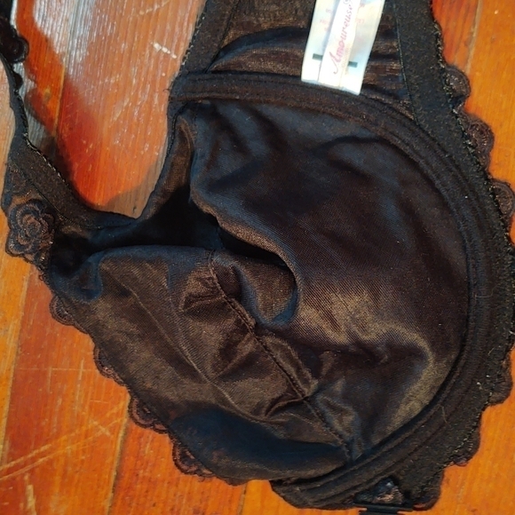 Amoureuse Women's Embroidered Front-Close Underwire Black Bra Sz 40C - Picture 10 of 11